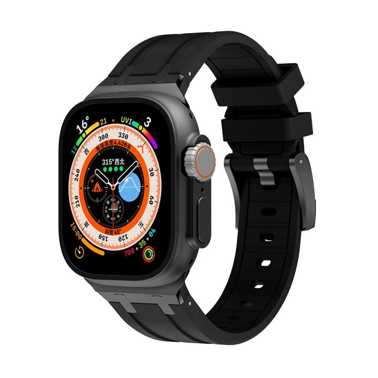 AP Silicone Watch Band For Apple Watch 38mm(Black Black)