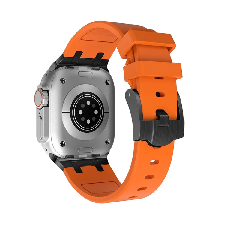 AP Silicone Watch Band For Apple Watch 38mm(Black Orange)