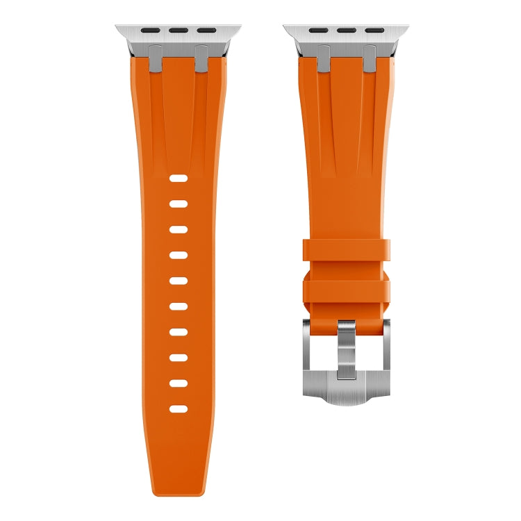 AP Silicone Watch Band For Apple Watch 38mm(Silver Orange)