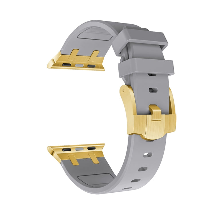 AP Silicone Watch Band For Apple Watch 38mm(Gold Grey)