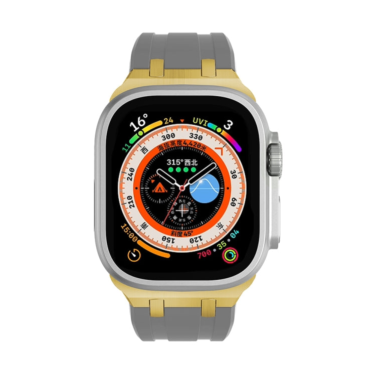 AP Silicone Watch Band For Apple Watch 38mm(Gold Grey)