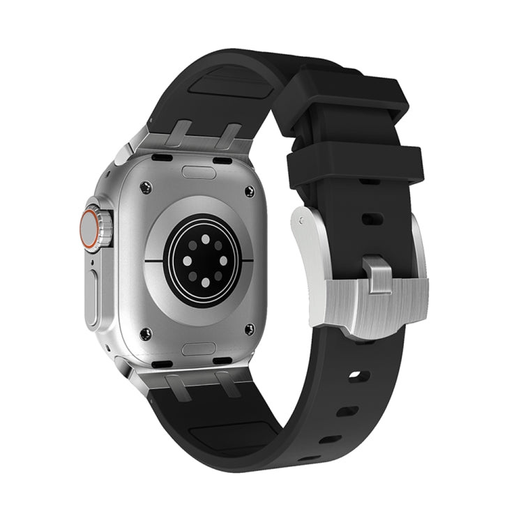 AP Silicone Watch Band For Apple Watch 42mm(Silver Black)