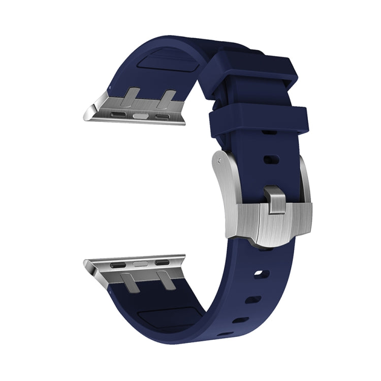 AP Silicone Watch Band For Apple Watch 42mm(Silver Blue)