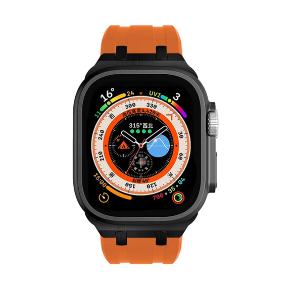 AP Silicone Watch Band For Apple Watch 42mm(Black Orange)