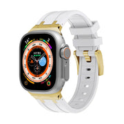 AP Silicone Watch Band For Apple Watch 42mm(Gold White)