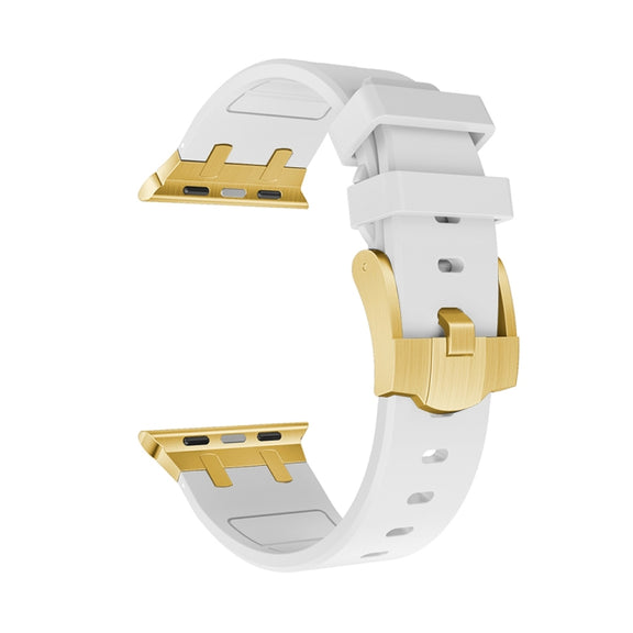 AP Silicone Watch Band For Apple Watch 42mm(Gold White)