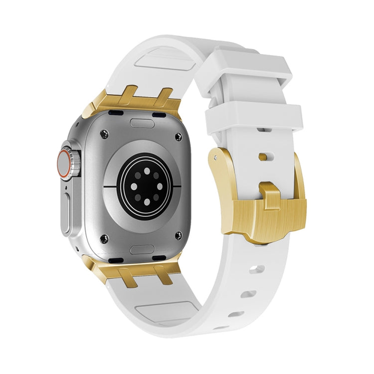 AP Silicone Watch Band For Apple Watch 42mm(Gold White)