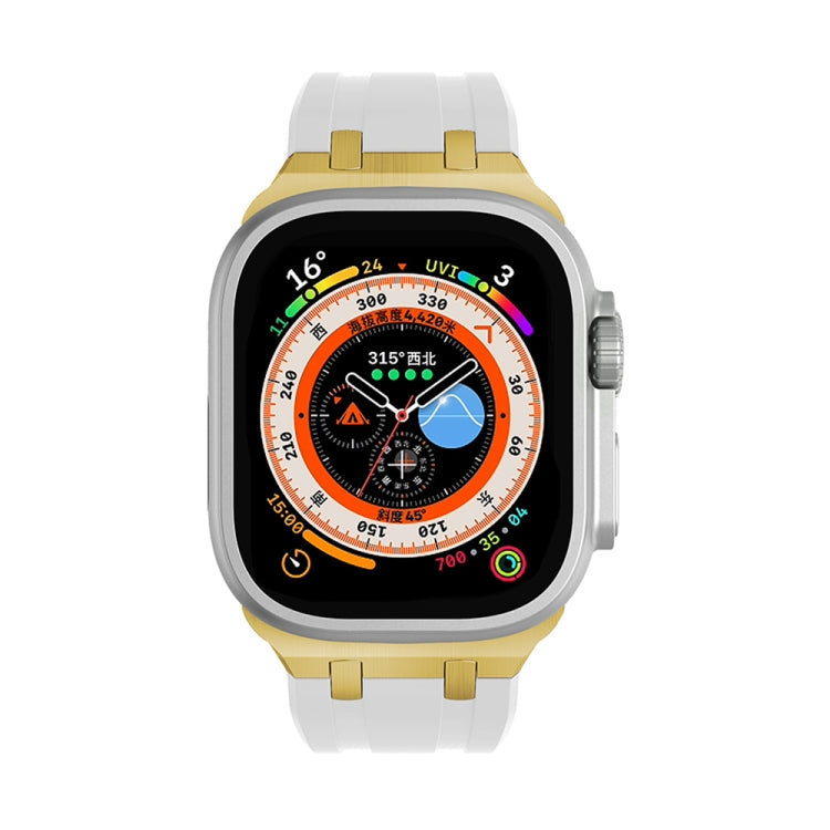 AP Silicone Watch Band For Apple Watch 42mm(Gold White)