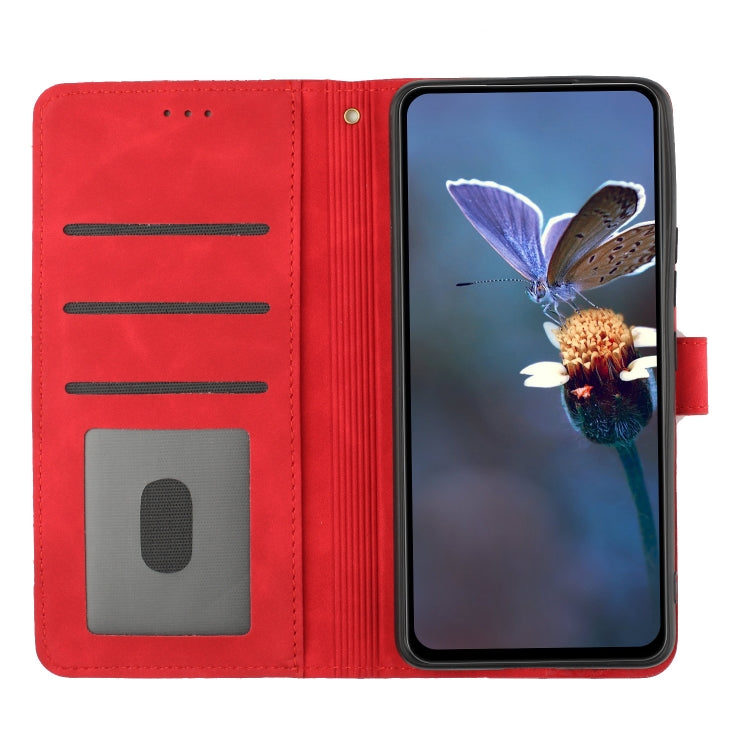 For Samsung Galaxy A02s / F02s 164 Flower Embossing Pattern Leather Phone Case(Red)