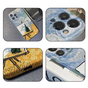 For iPhone 14 Plus Precise Hole Oil Painting Pattern PC Phone Case(Landscape Painting)