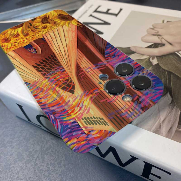 For iPhone 14 Plus Precise Hole Oil Painting Pattern PC Phone Case(Architectural Painting)
