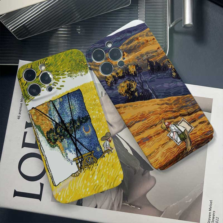 For iPhone 8 Plus / 7 Plus Precise Hole Oil Painting Pattern PC Phone Case(Inkwash)