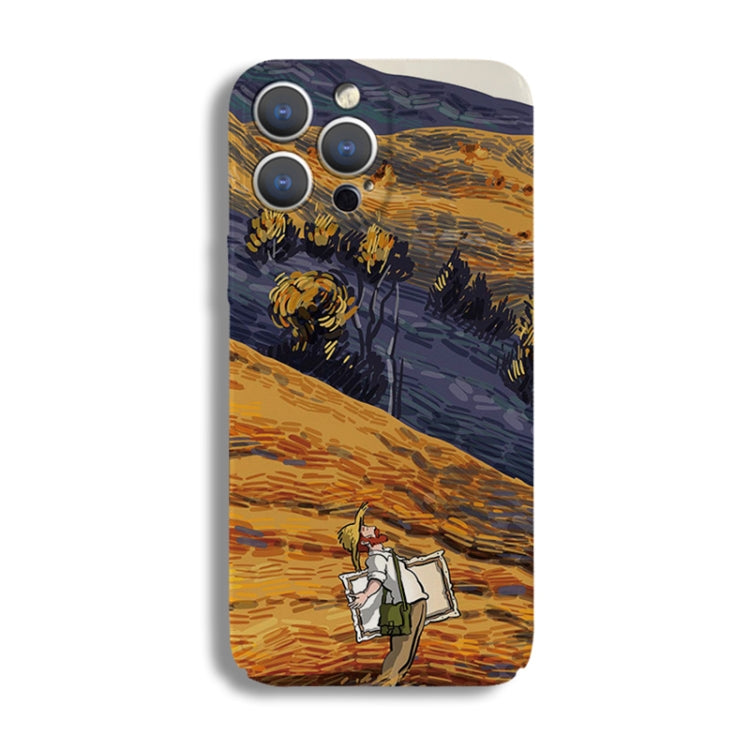 For iPhone 8 Plus / 7 Plus Precise Hole Oil Painting Pattern PC Phone Case(Evening Breeze)