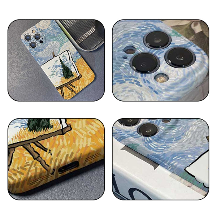 For iPhone 8 Plus / 7 Plus Precise Hole Oil Painting Pattern PC Phone Case(Landscape Painting)