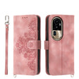 For OPPO Reno10 Pro+ 5G Skin Feel Flowers Embossed Wallet Leather Phone Case(Pink) - OPPO Cases by PMC TechLife | Online Shopping South Africa | PMC TechLife | Buy Now Pay Later Mobicred