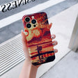 For iPhone 12 mini Precise Hole Oil Painting Pattern PC Phone Case(Sunset) - iPhone 12 mini Cases by PMC TechLife | Online Shopping South Africa | PMC TechLife