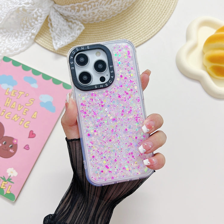 For iPhone 13 Pro Max Noctilucent Light Drip Glue Shockproof Phone Case(Pink)