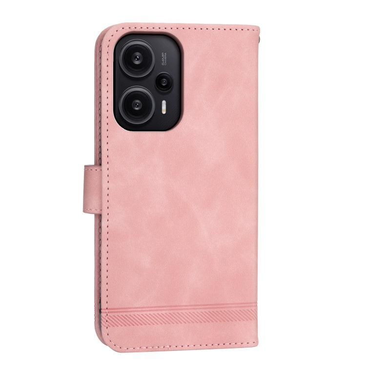 For Xiaomi Redmi Note 12 Turbo 5G/Poco F5 Dierfeng Dream Line TPU + PU Leather Phone Case(Pink)