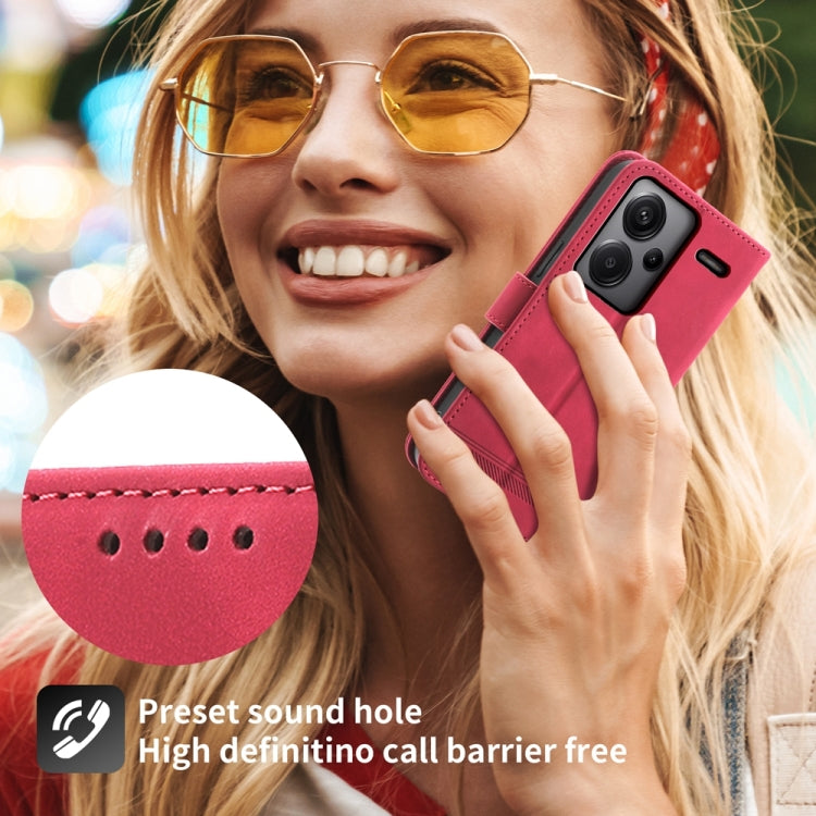 For Xiaomi Redmi Note 13 Pro+ Dierfeng Dream Line TPU + PU Leather Phone Case(Red)