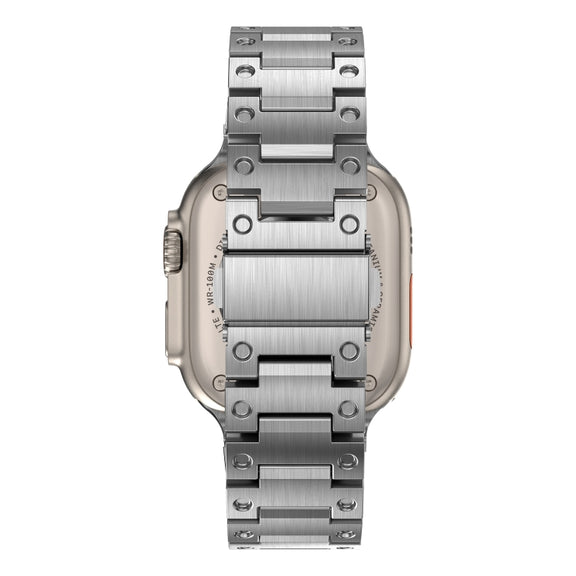 Double Rows Metal Watch Band For Apple Watch Ultra 49mm(Silver)