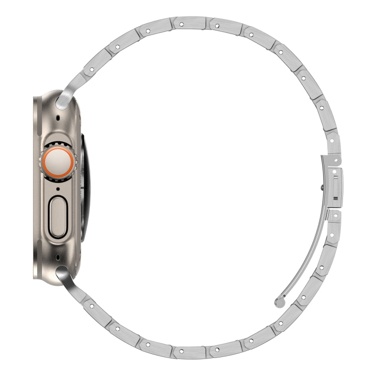 Double Rows Metal Watch Band For Apple Watch 7 41mm(Silver)