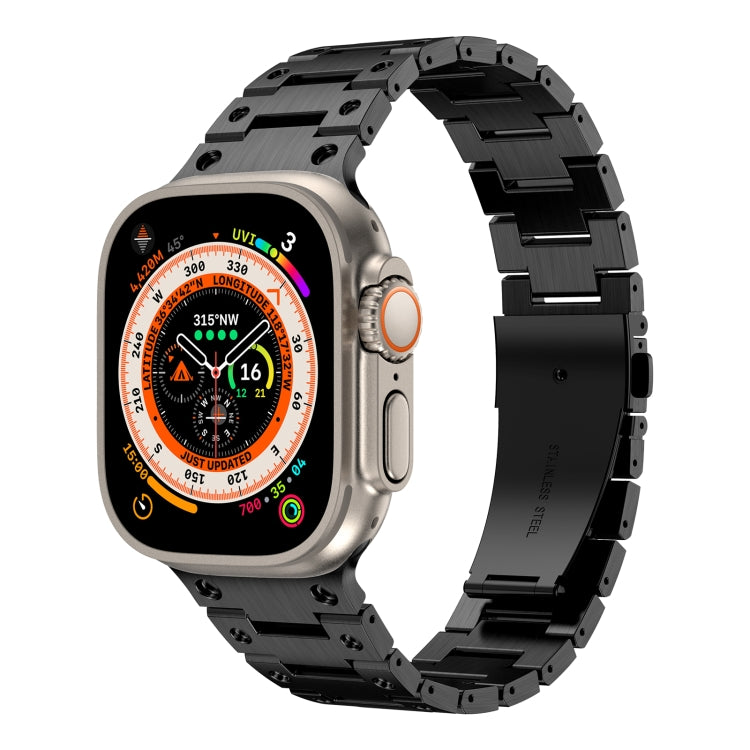 Double Rows Metal Watch Band For Apple Watch 38mm(Black)