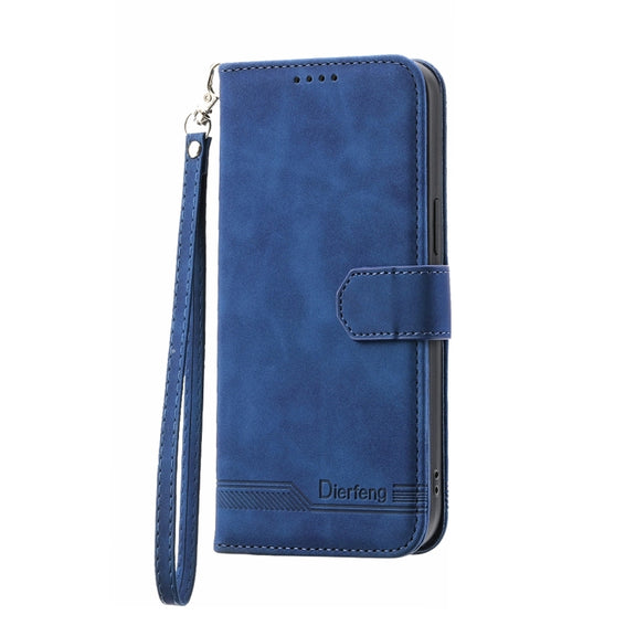 For Honor 90 5G Dierfeng Dream Line TPU Hybrid PU Leather Phone Case(Blue)