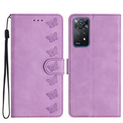 For Xiaomi Redmi Note 11 Pro 5G Global Seven Butterflies Embossed Leather Phone Case(Purple)