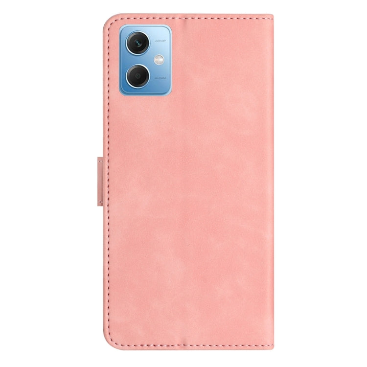 For Xiaomi Redmi Note 12 5G Global Seven Butterflies Embossed Leather Phone Case(Pink)
