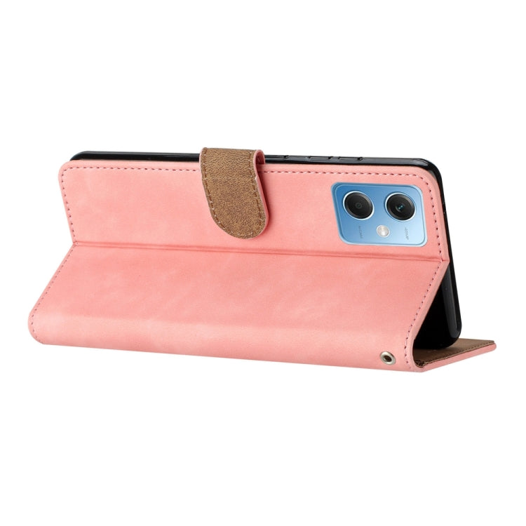 For Xiaomi Redmi Note 12 5G Global Seven Butterflies Embossed Leather Phone Case(Pink)