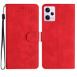 For Xiaomi Redmi Note 12 Pro 5G Global Seven Butterflies Embossed Leather Phone Case(Red) - free shipping - PMC TechLife - Order now!