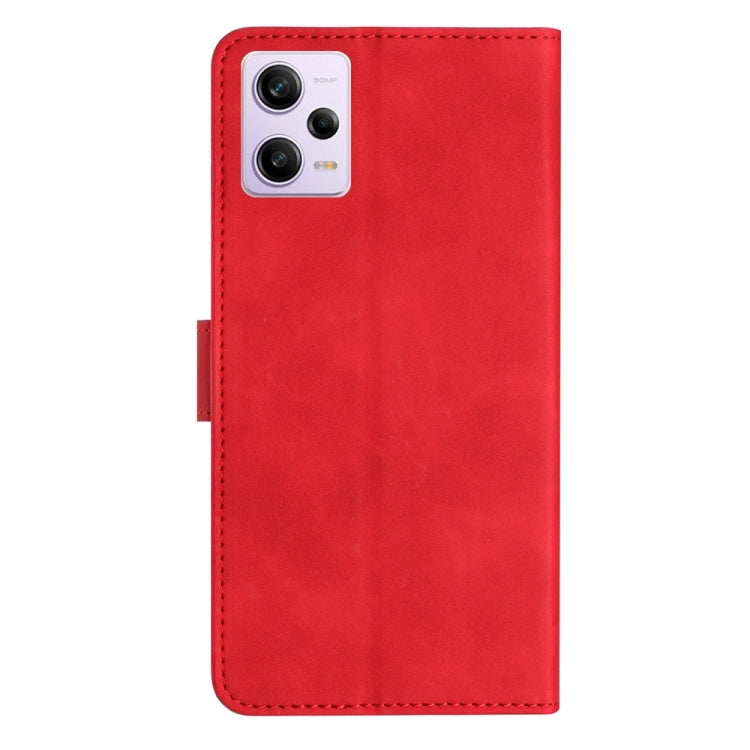 For Xiaomi Redmi Note 12 Pro 5G Global Seven Butterflies Embossed Leather Phone Case(Red)