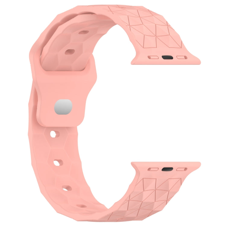 Football Texture Silicone Watch Band For Apple Watch 8 41mm(Pink)