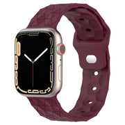 Football Texture Silicone Watch Band For Apple Watch 8 41mm(Wine Red)