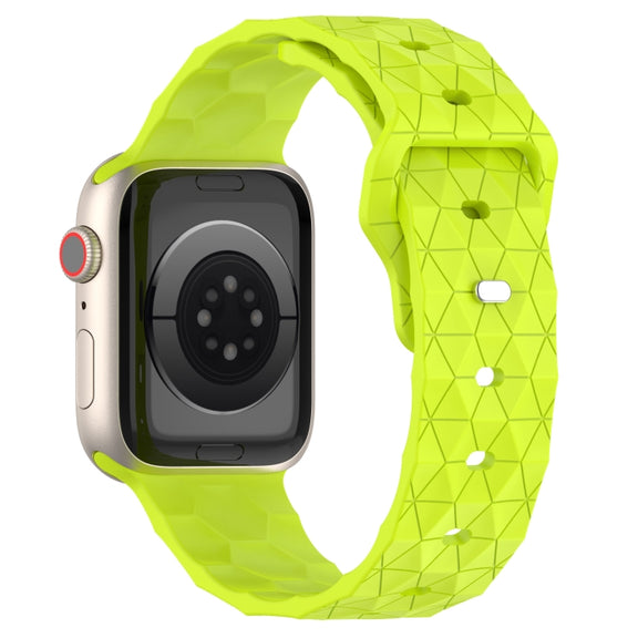 Football Texture Silicone Watch Band For Apple Watch 7 41mm(Limes Green)