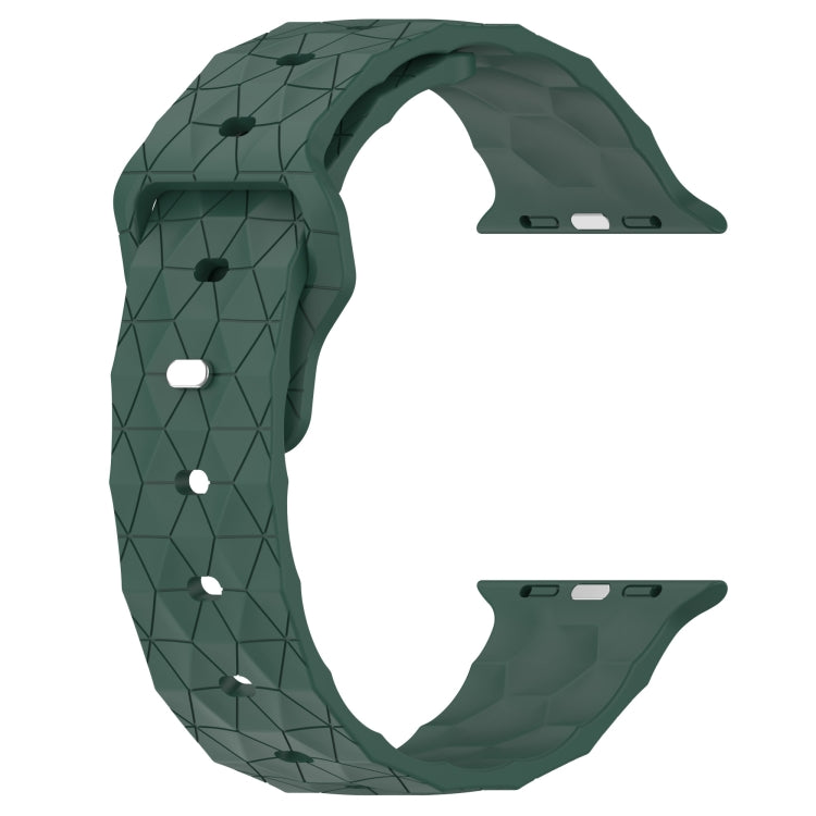 Football Texture Silicone Watch Band For Apple Watch 7 41mm(Pine Green)