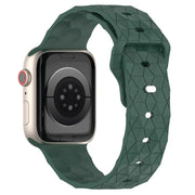 Football Texture Silicone Watch Band For Apple Watch 7 41mm(Pine Green)