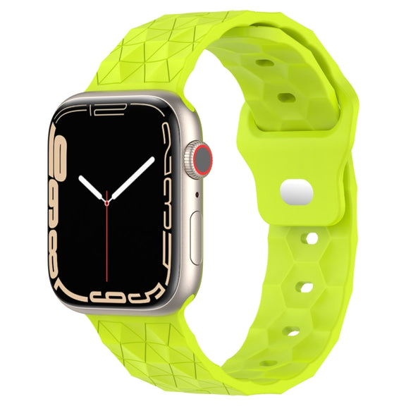 Football Texture Silicone Watch Band For Apple Watch SE 2022 44mm(Limes Green)