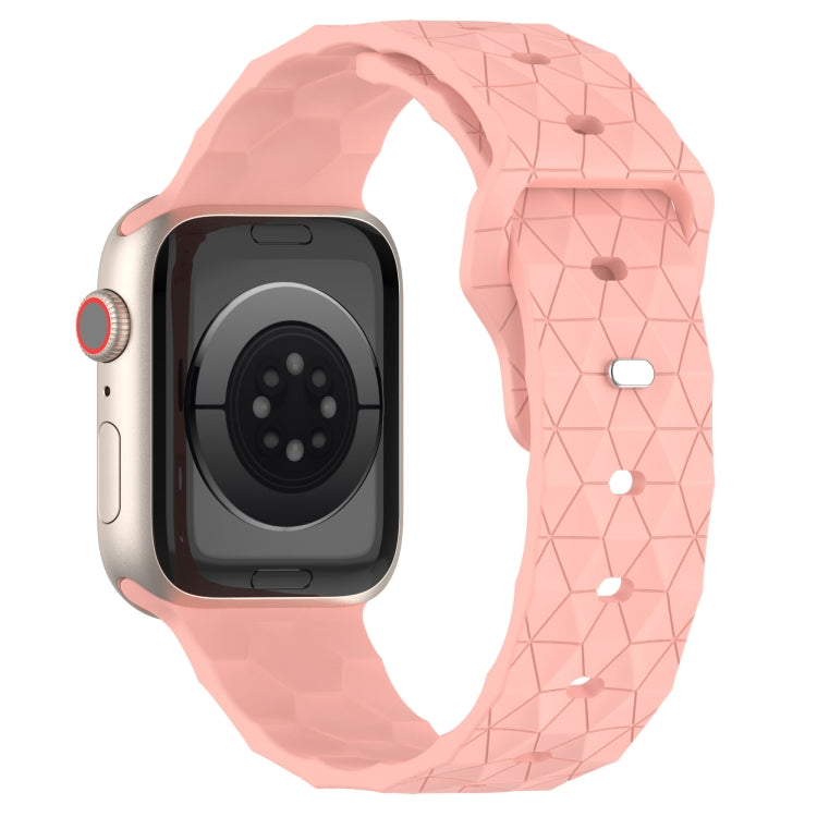 Football Texture Silicone Watch Band For Apple Watch 6 44mm(Pink)