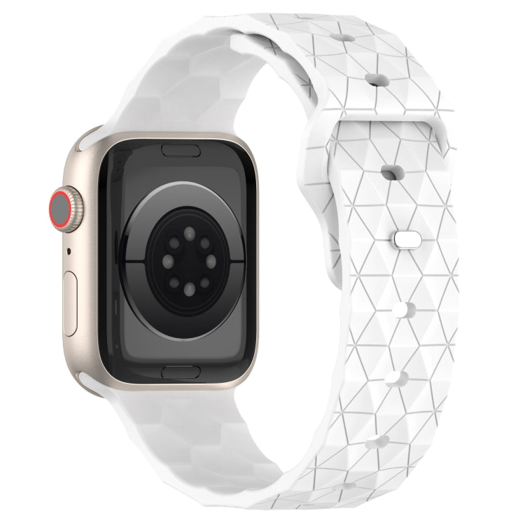 Football Texture Silicone Watch Band For Apple Watch 4 40mm(White)