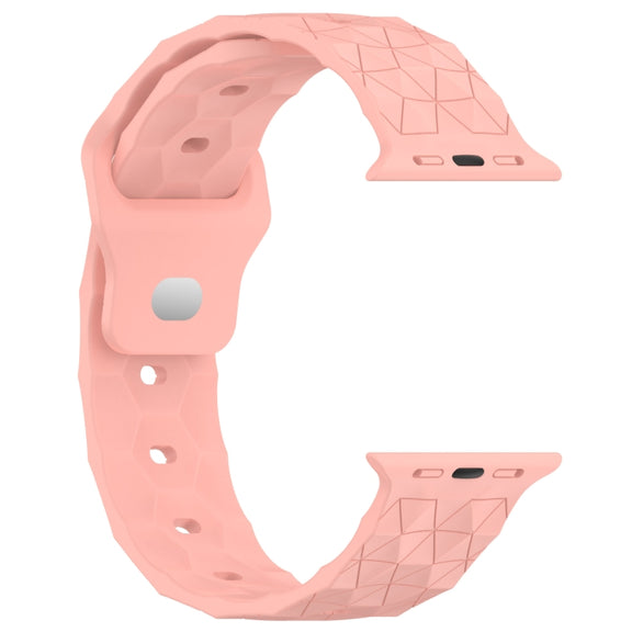 Football Texture Silicone Watch Band For Apple Watch 3 38mm(Pink)