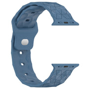 Football Texture Silicone Watch Band For Apple Watch 3 42mm(Blue)