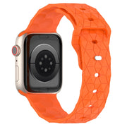 Football Texture Silicone Watch Band For Apple Watch 38mm(Orange)