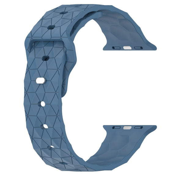 Football Texture Silicone Watch Band For Apple Watch 38mm(Blue)