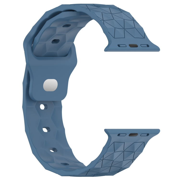 Football Texture Silicone Watch Band For Apple Watch 38mm(Blue)