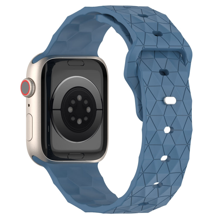Football Texture Silicone Watch Band For Apple Watch 38mm(Blue)