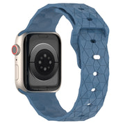 Football Texture Silicone Watch Band For Apple Watch 38mm(Blue)
