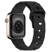 Football Texture Silicone Watch Band For Apple Watch 38mm(Black)