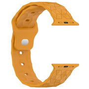 Football Texture Silicone Watch Band For Apple Watch 38mm(Yellow)