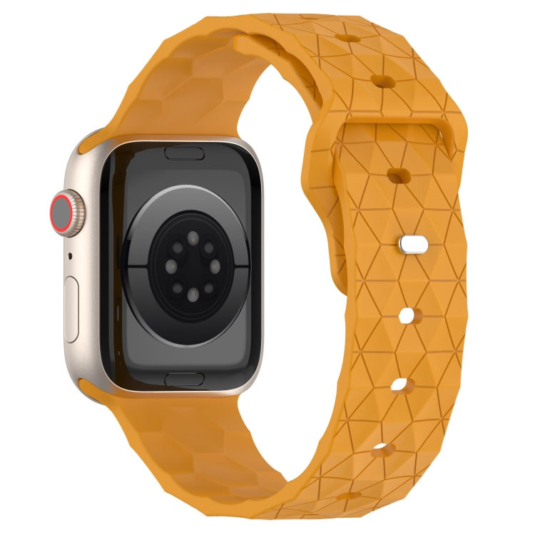 Football Texture Silicone Watch Band For Apple Watch 38mm(Yellow)
